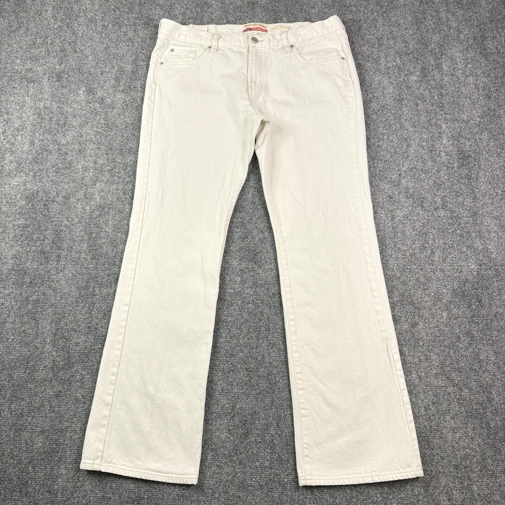 Old Navy Womens Bootcut Jeans 14 Vintage White Ultra Low Rise Stretch Y2K 2000s